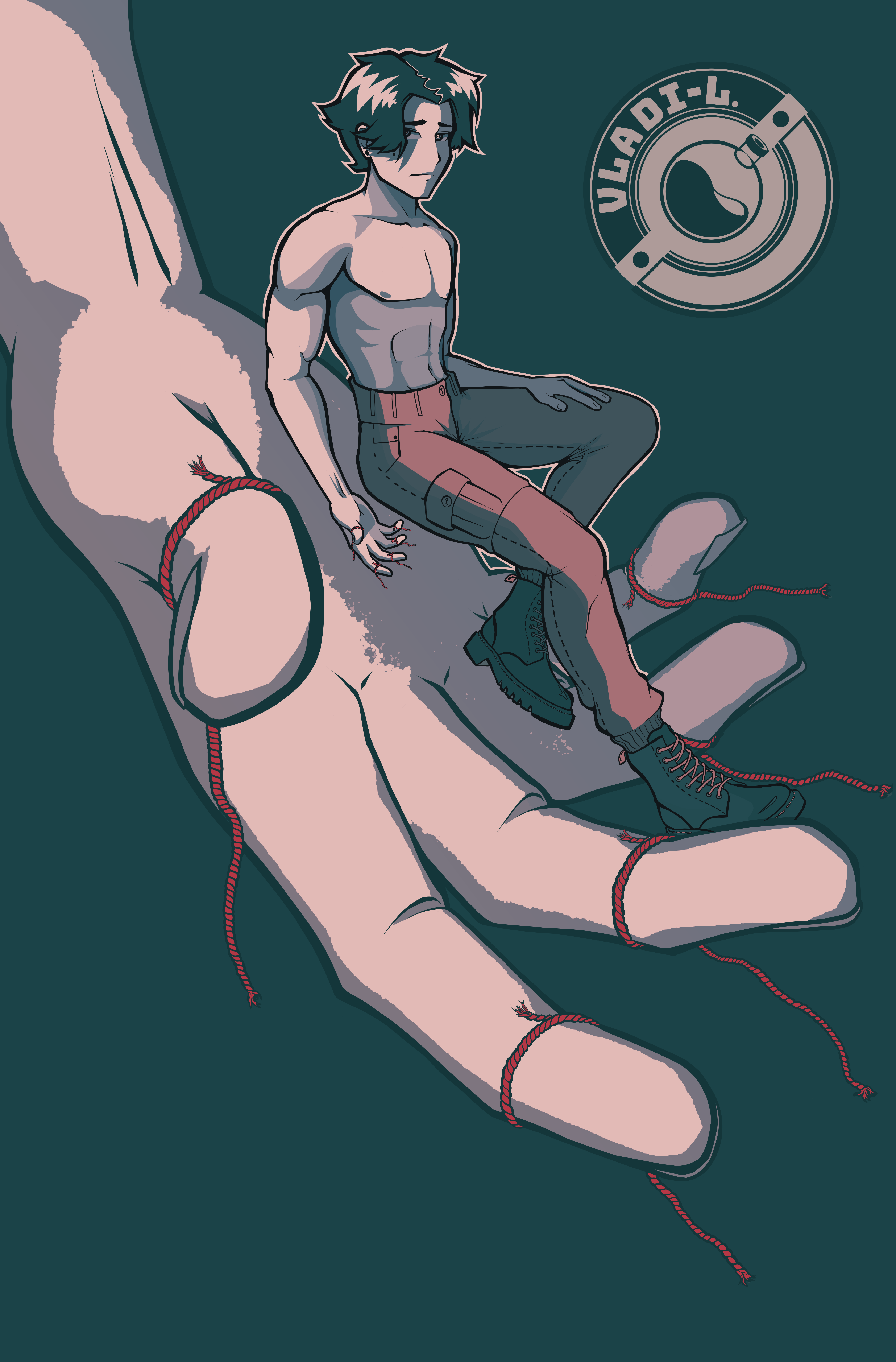 Red threads of fate 2d anime artwork comic book design illustration manga symbolism