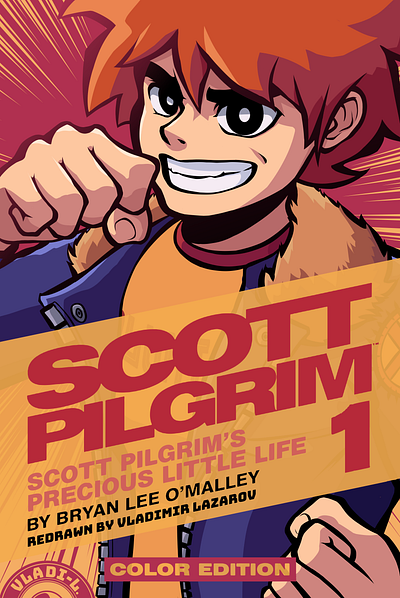 Redraw of Scott Pilgrim Volume 1 COLOR EDITION 2d anime book cover comic comic book cover graphic novel illustration manga redraw scott pilgrim scott pilgrim vs the world