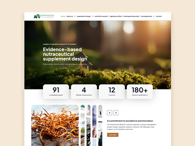 Nutraceutical Supplement Website Redesign branding elementor graphic design health nature research science supplement ux web design wordpress