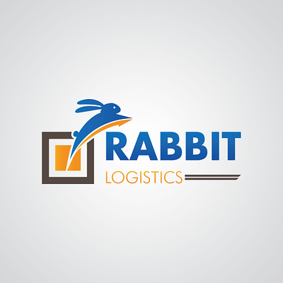 Logistics Logo blue brand branding design graphic design illustration logistics logo logodesign logodesigner logos logotype orange rabbit uk usa vector vetcor