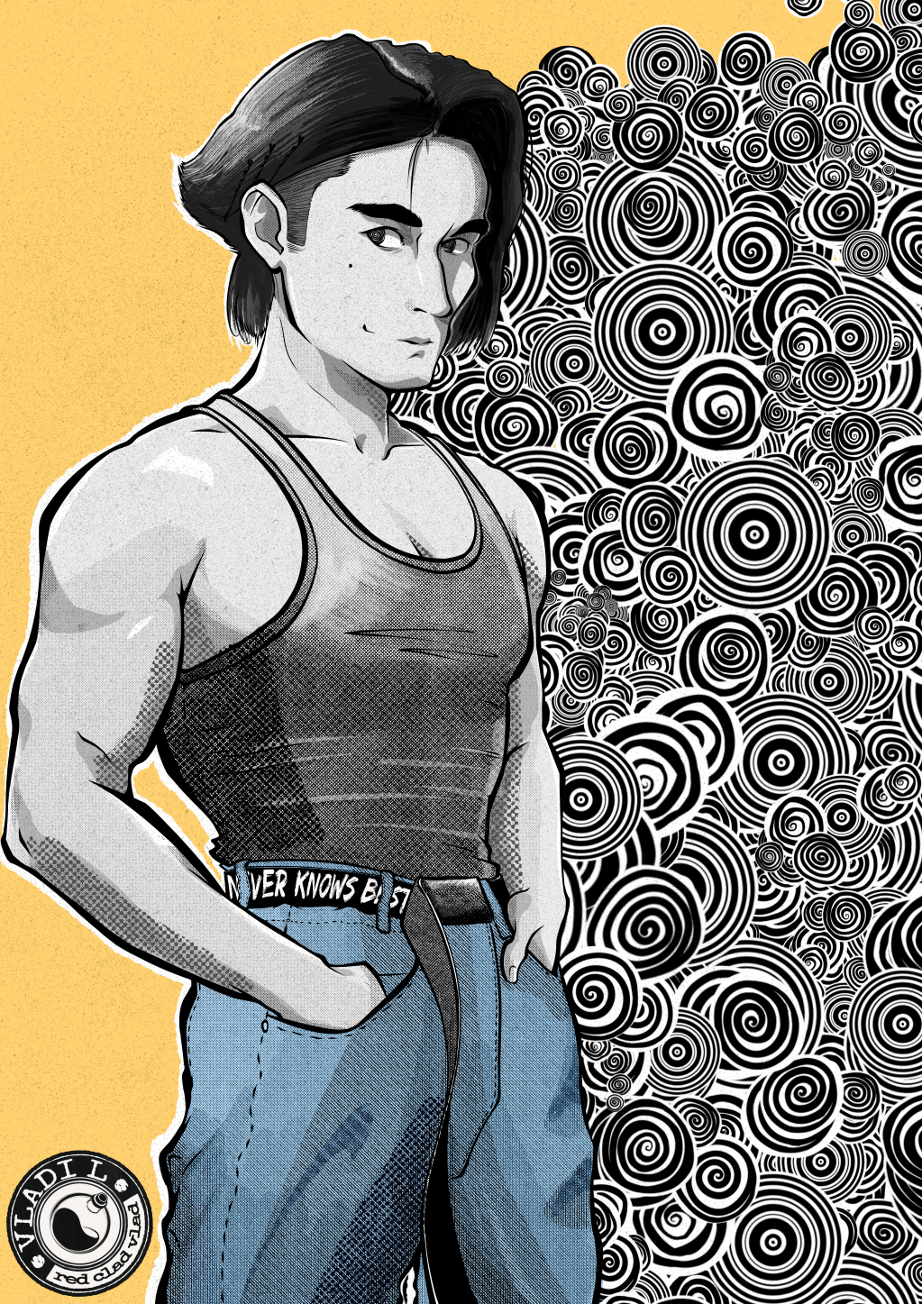 Blue jeans anime comic book design fashion illustration manga statue