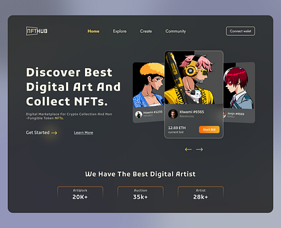 NFT Website design figma nft nft website ui uiux ux webdesign