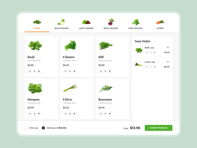 Online Vegetable Shopping clean design interface ui uiux ux