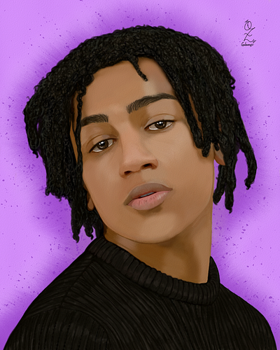 Model Portrait Art by Oz Galeano art arte arte ozgaleano color design dibujo digital art drawing fanart illustration mexico model modelo ozgaleano painting portrait purple retrato ui