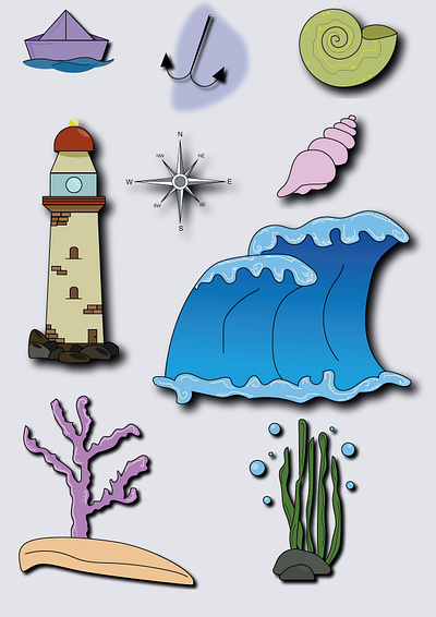 Sea graphic design illustration vector