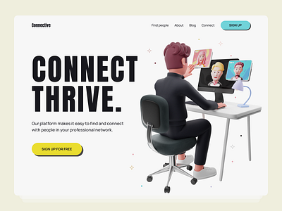 Connective Hero Section design ui ux web design