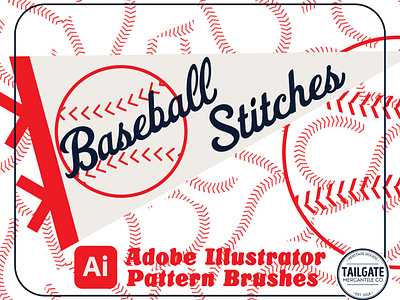 Baseball Stitches Adobe Illustrator Pattern Brush adobe illustrator baseball brushes design design asset graphic design vector