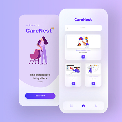 CareNest: Landing page (App design) app branding dailyui design fig figma illustration ui ui design