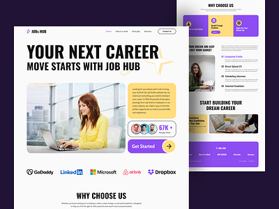 Job Finding Landing Page Design agency career design found job finding job finding ui job post landing minimal office ui ui design ux web design website website design work