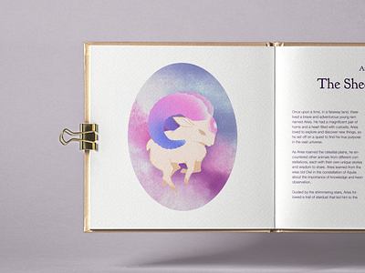 Book illustration ami lupasco aries art book children book concept digital fairy tale illustration pink ram space story violet