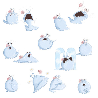 A ghost snail character character design character emotions childrens book childrens illustration digital drawing editorial funny cartoon funny snail ill illustration kidlit kidlitart picture book publishing snail storybook whimsic whimsical illustration whimsical rawing