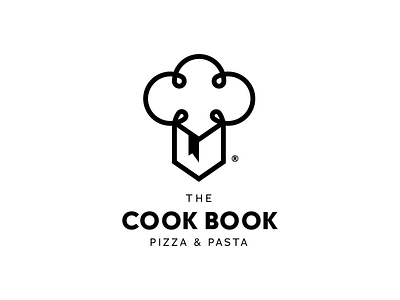 COOK BOOK, Pizza & Pasta book branding cook crete design greece italian linear logo outline reading restaurant rethymno toque