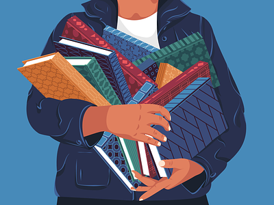 Collecting books books books colection books store bookstore character colorful hard cover holding books illustration library love to read man paper pile reading student study vector woman