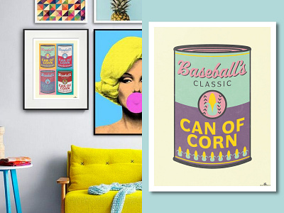 Baseball's Classic Can of Corn Pop Art Design & Print adobe illustrator andy warhol baseball design graphic design illustration pop art style sports vector