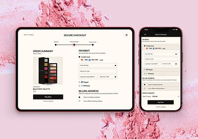 Credit Card Checkout- DailyUI #002 beauty checkout creditcard dailyui desktop dribbble feedback figma icons inspiration makeup mobile product design real responsive simple ui