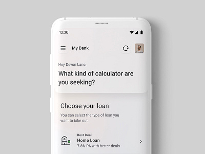 Banking Loan App android flat minimal typo ui ux