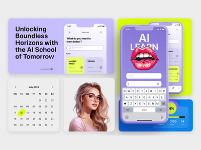 AI Learn Branding 3d ai aiapp app application art branding brandingeducation concept daily design education figma graphic design learnai ui ux