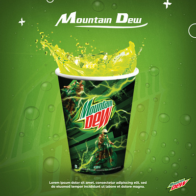 Mountain Dew Poster Design app branding design graphic design illustration logo typography ui ux vector