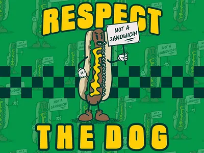 Respect The Dog: Hot Dog Mascot Illustration character design graphic design hot dog illustration mascot sports vector