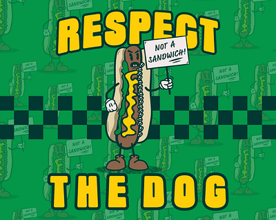 Respect The Dog: Hot Dog Mascot Illustration character design graphic design hot dog illustration mascot sports vector