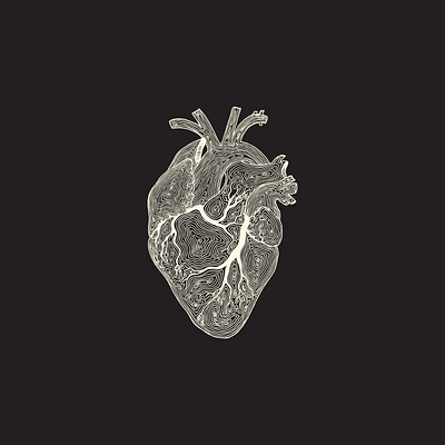 Wooden Heart drawing illustration vector
