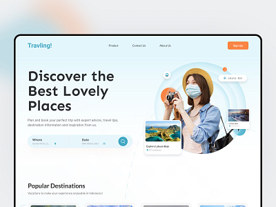 Travel Landing Page UI Design uiux