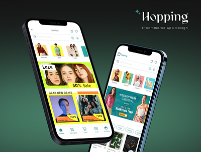 Hopping : E-Commerce App Design app branding design graphic design illustration logo motion graphics typography ui ux