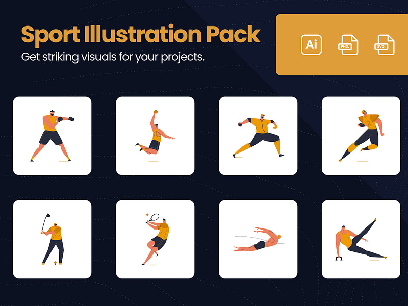 Sports Illustration Pack character design graphic design graphics illustration vector vector illustration