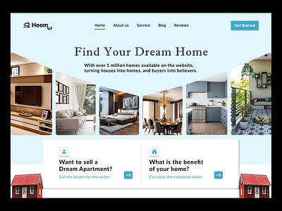 Real Estate Web Site Design: Landing Page / Home Page UI agency design hero section home home agency home decor home experience home interior homepage house interface landing page modern design property real estate ui ux web web design website design