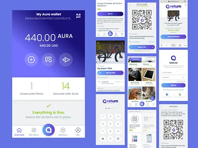 Aura Return app mobile app ui ux