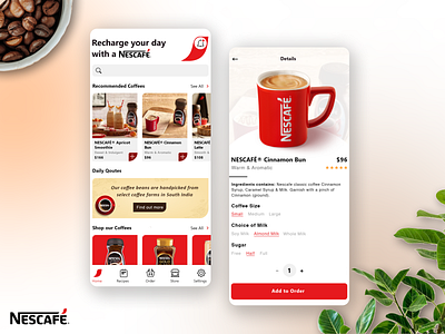 Nescafe Coffee App app app designs coffee app graphic design nescafe nescafe app nescafe coffee ui uiux design ux ux design