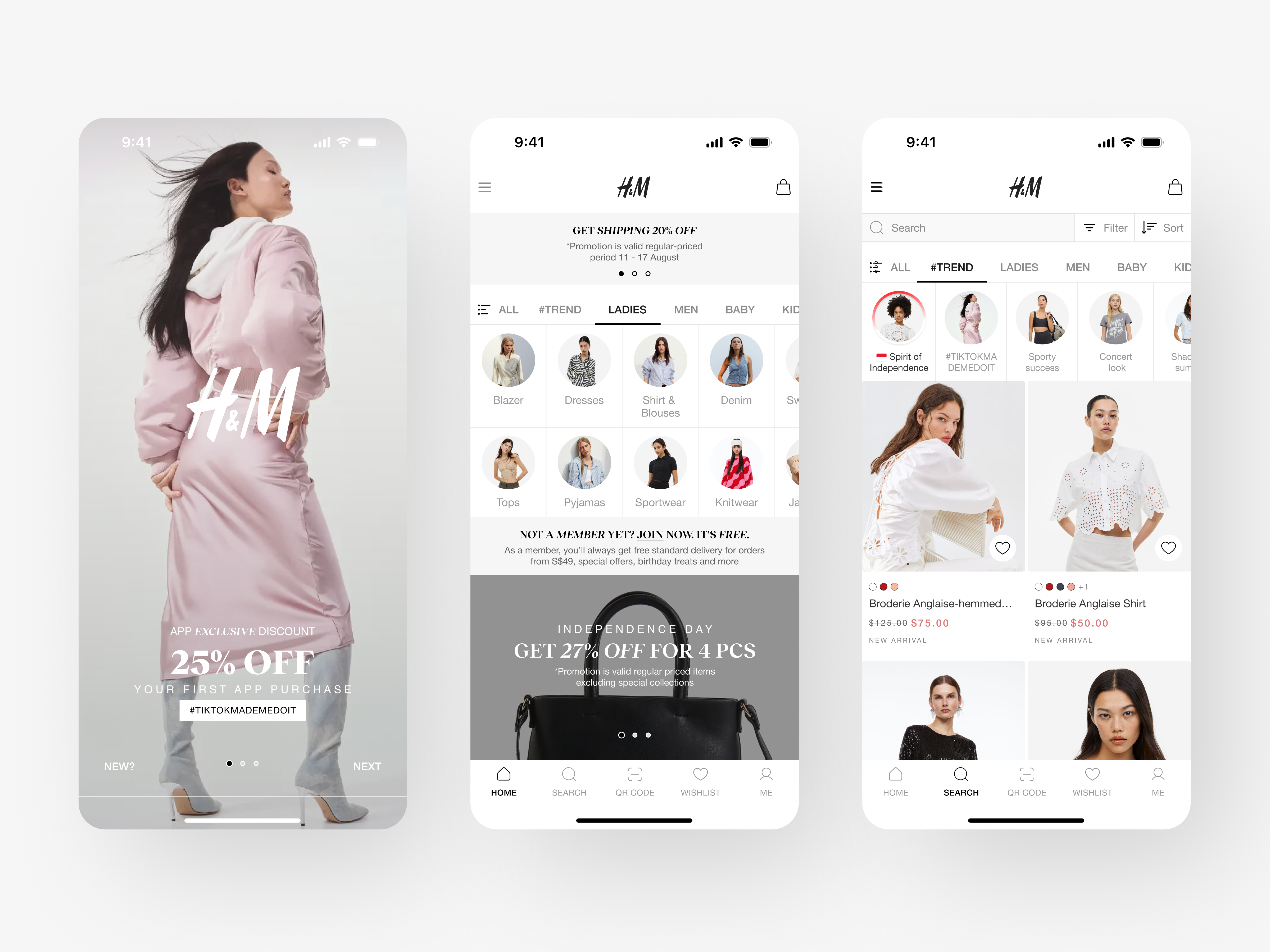 H&M Fashion Apps - Redesign Exploration adidas app brand branding discount e commerce fashion fashion app fashion brand fashion mobile fashion website luxury luxury design minimalist mobile app nike redesign sale ui