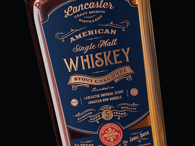American Single Malt Whiskey alcohol beverage bottle design branding classy graphic design label label design packaging packaging design packaging label sophisticated spirits stencil stencil type typeface typeface logo typography whiskey whisky