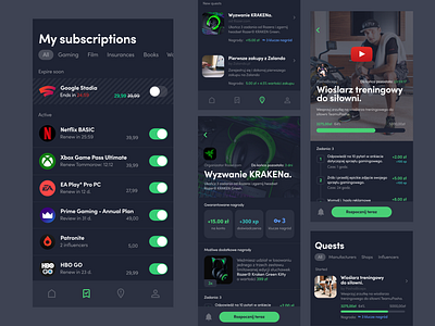 Subscriby app concept mobile ui