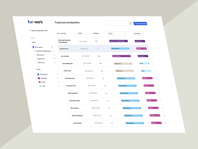 Candidate database design ui ux