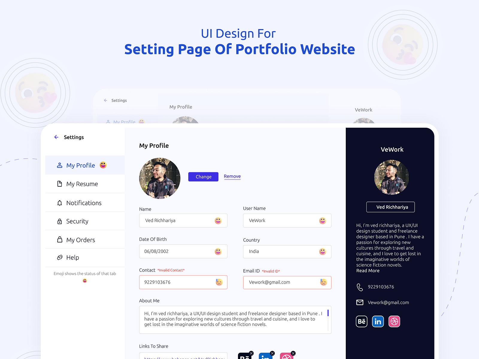 Setting Page UI Design by Ved Richhariya on Dribbble