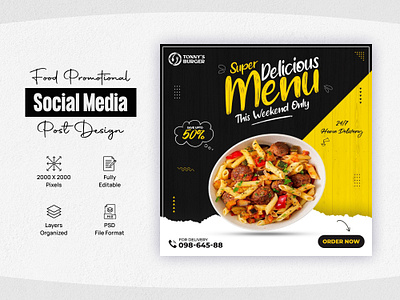 Food Social Media Post, Banner Design animation app banner design branding design food flyer food flyer design food post food post design food poster food poster design food social media post graphic design illustration logo motion graphics social media ui