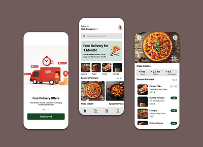 Food App UI app branding design figma ui uiux