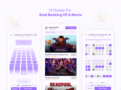 Seat Booking UI Design 3d animation branding design graphic design illustration logo motion graphics ui vector