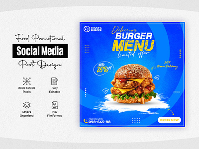 Food Social Media Post, Banner Design animation app banner ads banner design branding design food flyer food flyer template food menu food social media post graphic design illustration logo social media templates ui