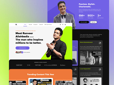 Website for Ranveer Allahbadia - UIX Case study branding color design typography ui