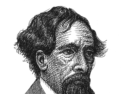 Dickens Sketch art artist artwork beard dickens drawing hand drawn illustration ink man portrait victorian