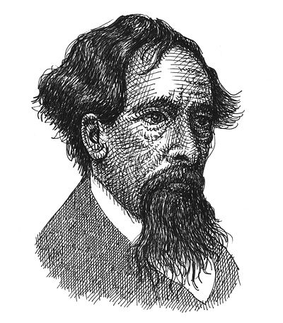 Dickens Sketch art artist artwork beard dickens drawing hand drawn illustration ink man portrait victorian