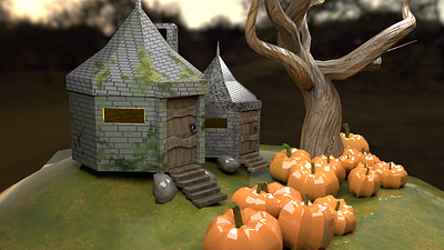 Hagrid's Hut - 3D composition 3d design illustration unity