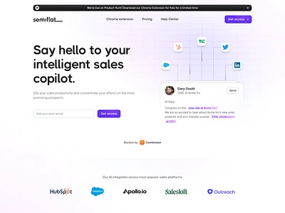 Sales productivity tool light website marketing marketing page micro ui saas illustrations saas landing page saas marketing saas marketing page saas website ui ui illustrations web webdesign website ycombinator