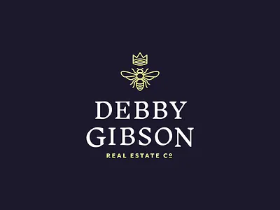 Debby Gibson Real Estate Co. bee brand branding logo logomark real estate