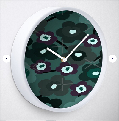 Unique Scandinavian Floral Pattern Clock design