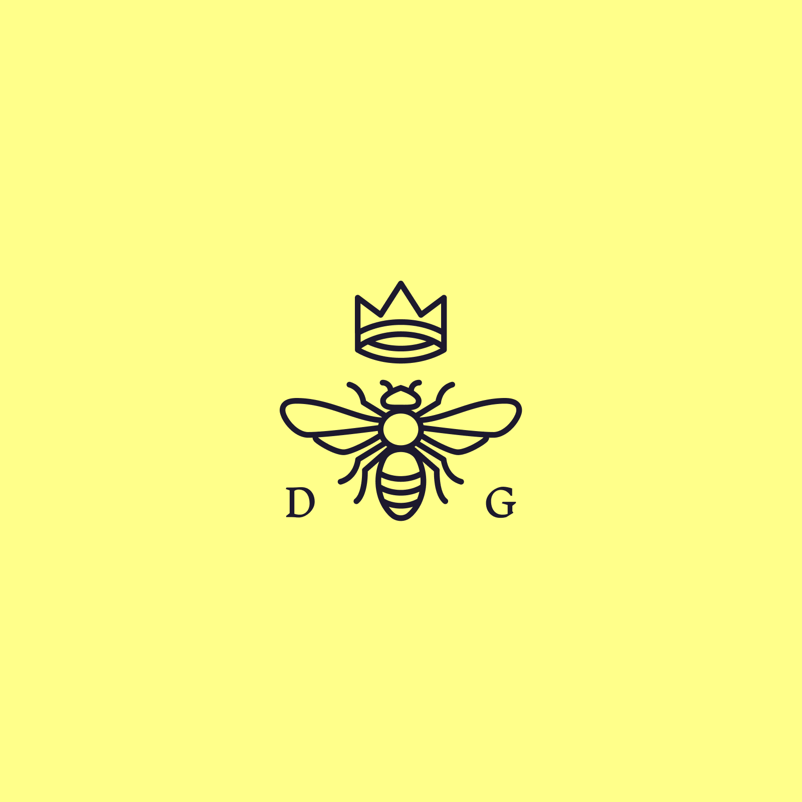Debby Gibson Real Estate Co. bee brand branding crown icon illustration logo logomark single stroke
