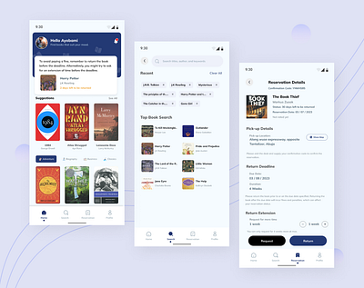 Digital Library App design graphic design ui uiux ux