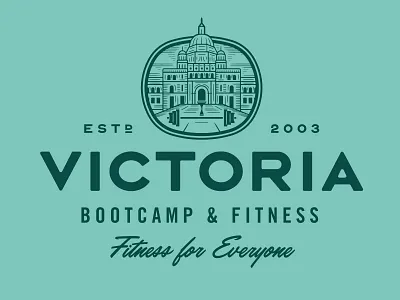 Victoria Bootcamp & Fitness architecture branding design fitness identity illustration logo type typography